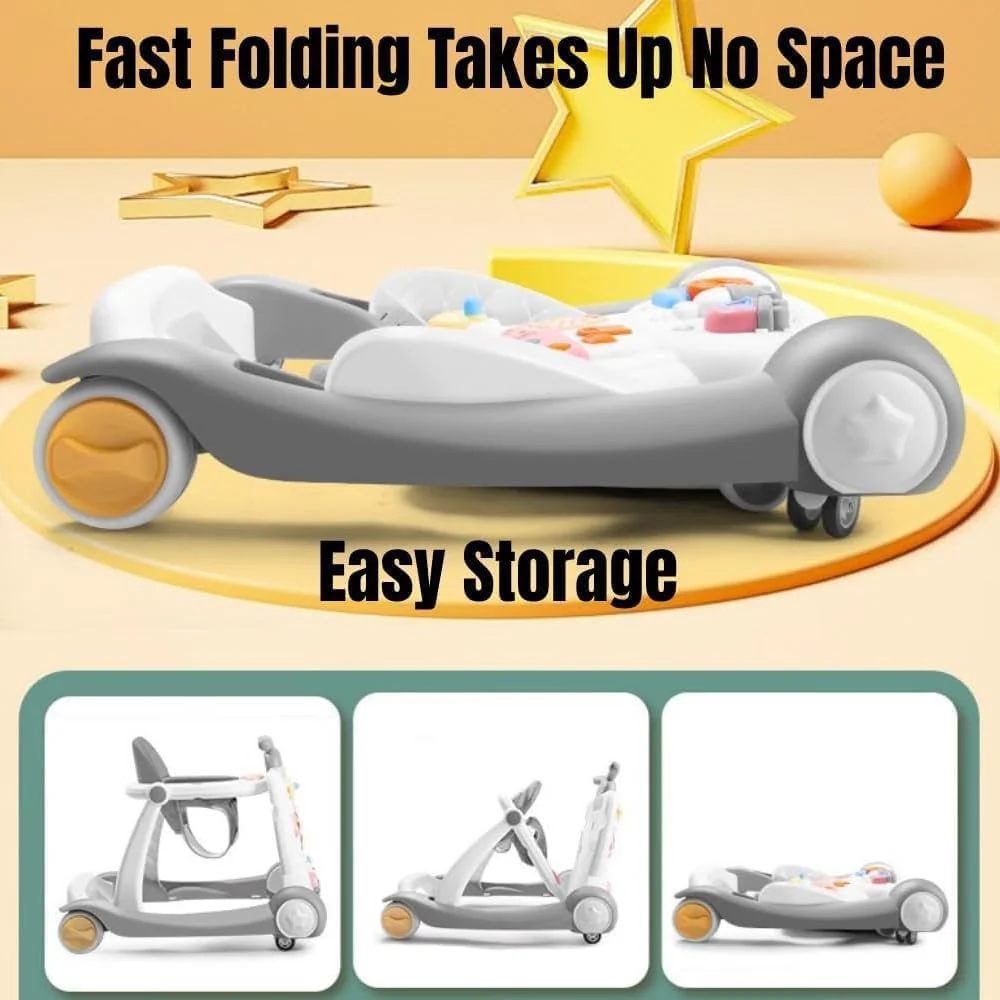 Multi-functional Baby Activity & Musical Walker - Gray - Image 4