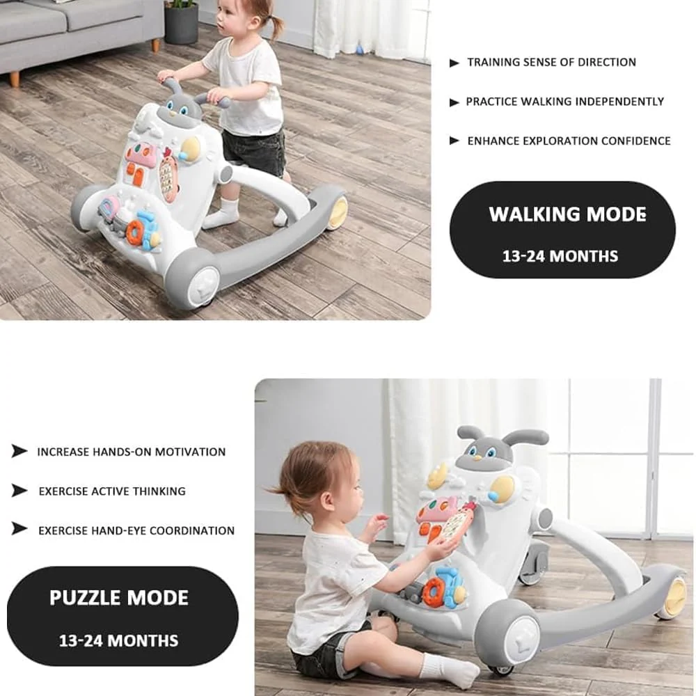 Multi-functional Baby Activity & Musical Walker - Gray - Image 5
