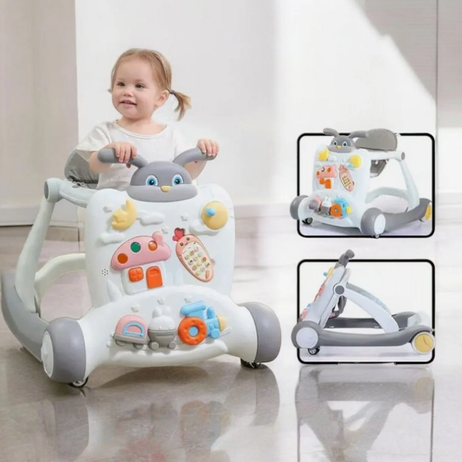 Multi-functional Baby Activity & Musical Walker - Gray - Image 8