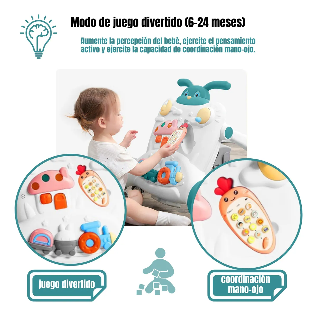 Multi-functional Baby Activity & Musical Walker - Green - Image 3