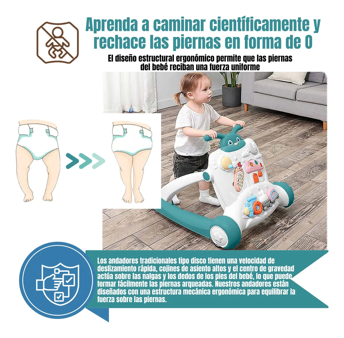 Multi-functional Baby Activity & Musical Walker - Green - Image 5
