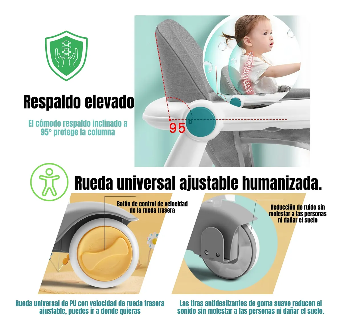 Multi-functional Baby Activity & Musical Walker - Green - Image 6