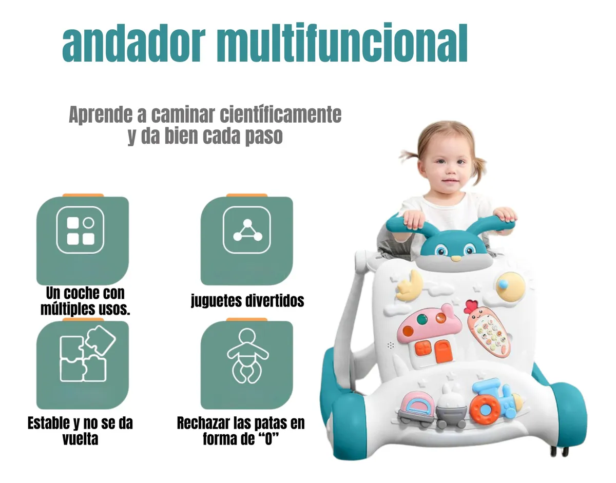 Multi-functional Baby Activity & Musical Walker - Green - Image 7