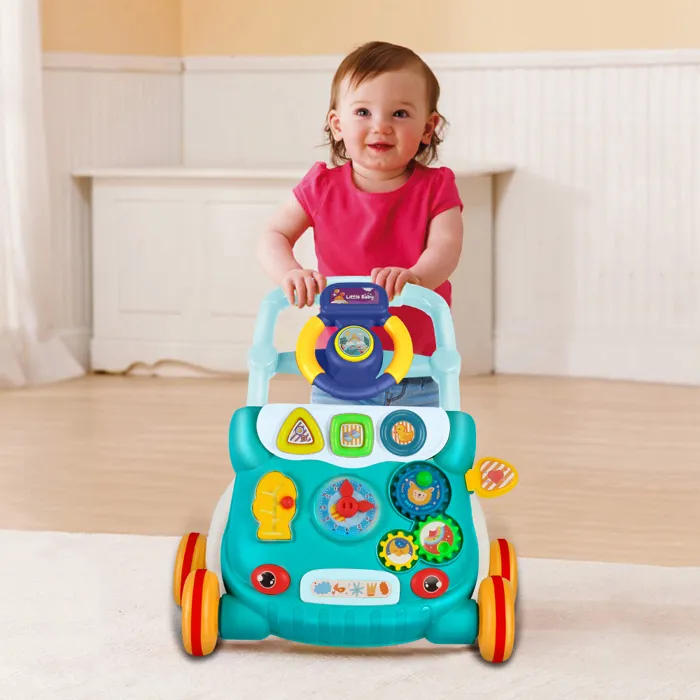 Multi-functional Baby Activity Musical Walker With Light - Green - Image 3