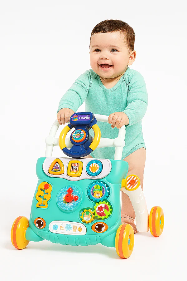Multi-functional Baby Activity Musical Walker With Light - Green - Image 7