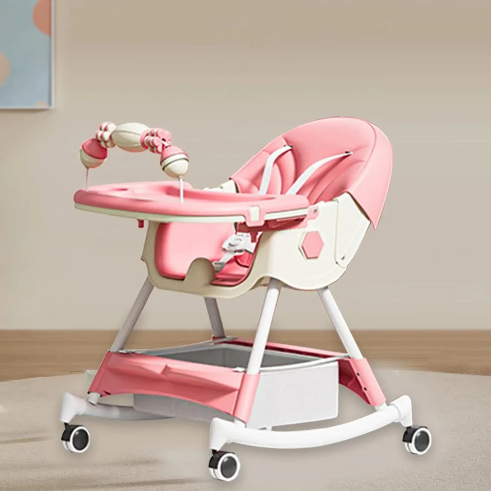 Multi-functional Baby High Swing Dining Chair - Pink - Image 4