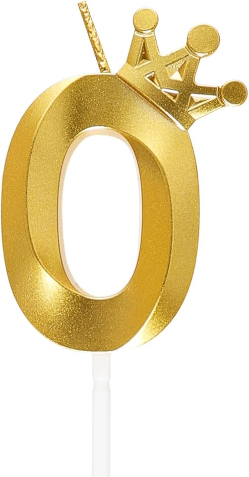 Number 0 Crown Designed Birthday Candle - Image 10