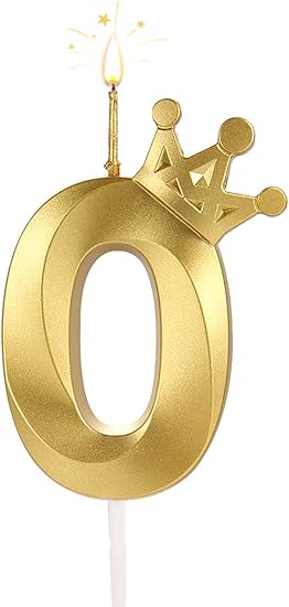 Number 0 Crown Designed Birthday Candle - Image 11