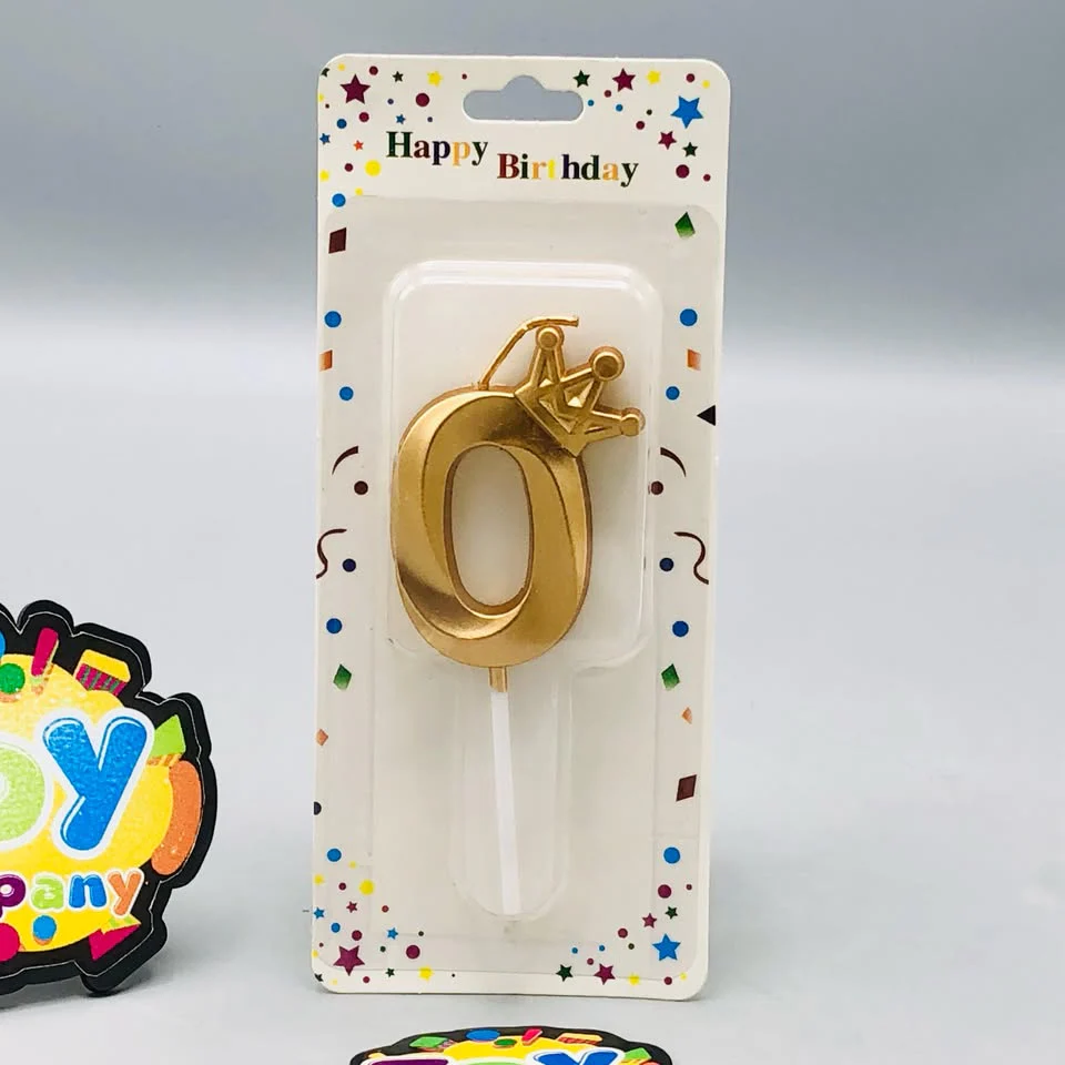 Number 0 Crown Designed Birthday Candle - Image 3
