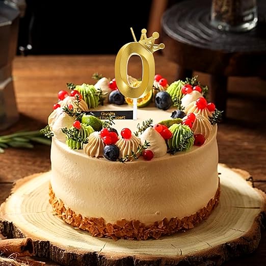 Number 0 Crown Designed Birthday Candle - Image 5