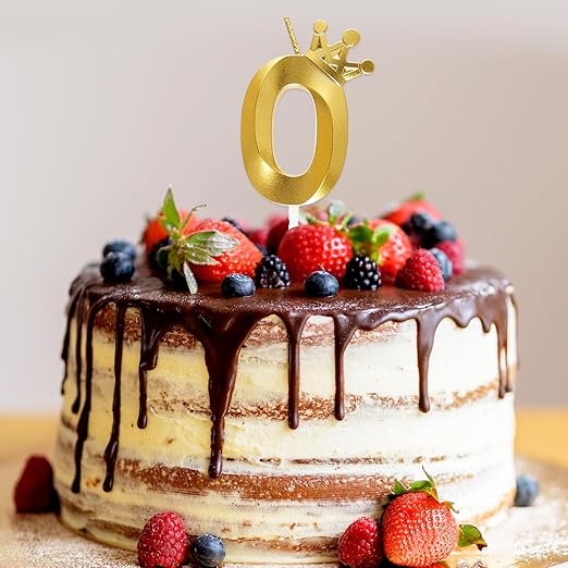 Number 0 Crown Designed Birthday Candle - Image 7