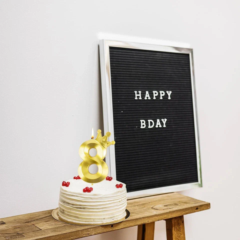 Number 8 Crown Designed Birthday Candle - Image 6