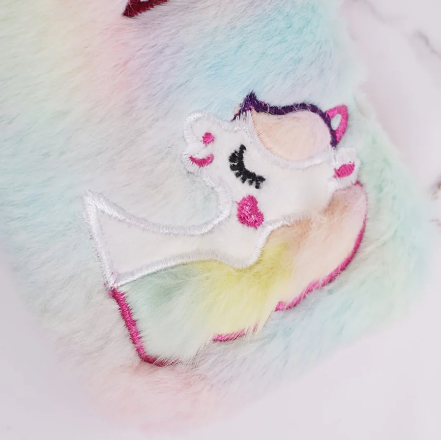 Plush Unicorn Fur Pencil Pouch - 1Pc - Image 6