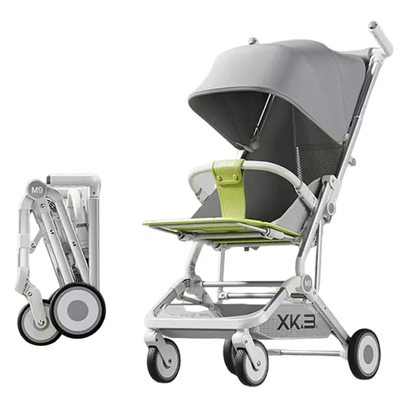 Premium Foldable M9 Baby Stroller Pocket Cart - Gray - Image 6