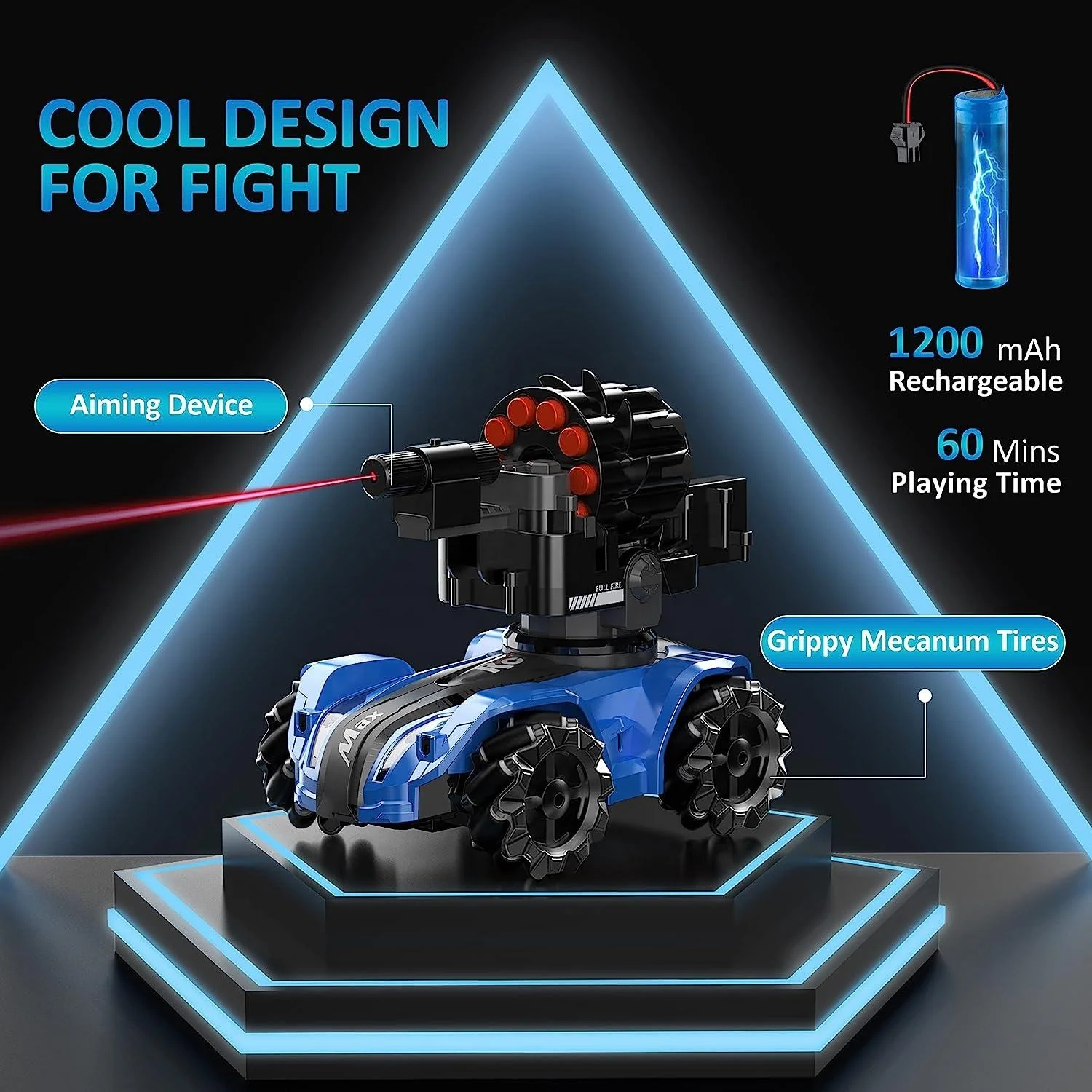RC Laser Control Multi-functional Bubble & Soft Bullet Shooting Tank - Image 3
