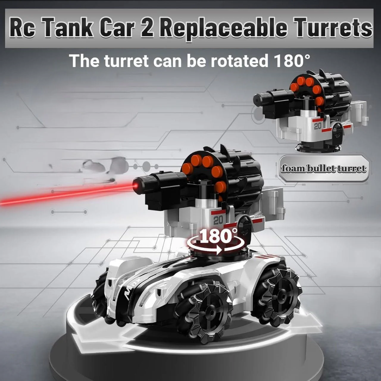 RC Laser Control Multi-functional Bubble & Soft Bullet Shooting Tank - Image 4
