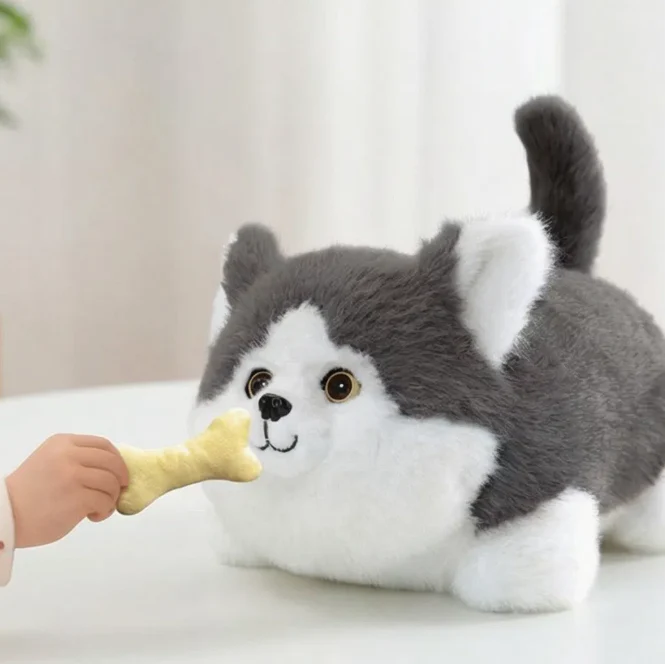 Realistic Plush Husky Dog With Wagging Tail & Winking Eyes - Image 5