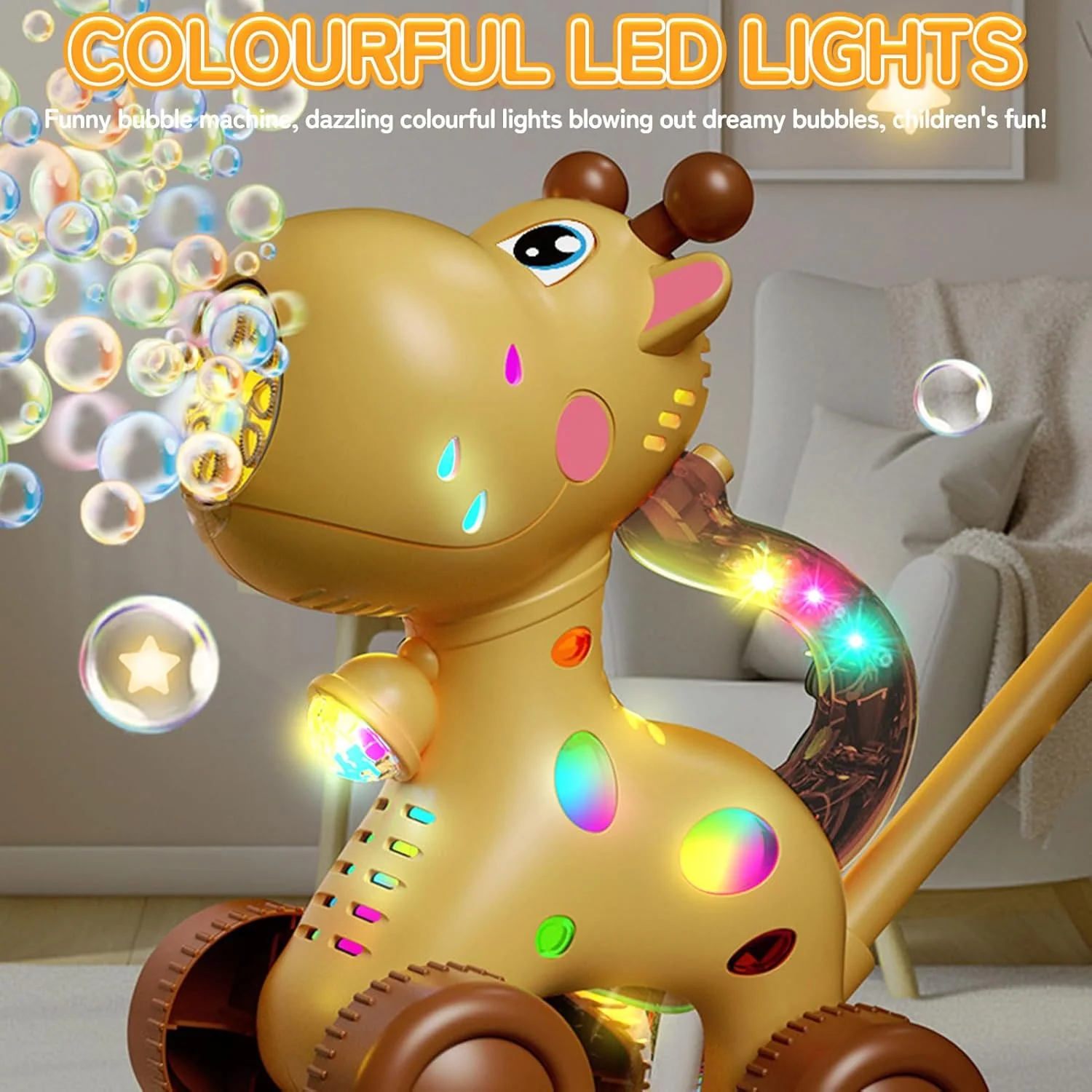Rechargeable Cute Giraffe Bubble Machine - Image 2