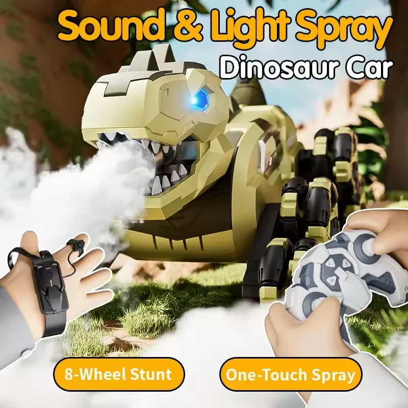 Remote & Gesture Control 8 Wheels Stunt Spray Dinosaur - Image 5