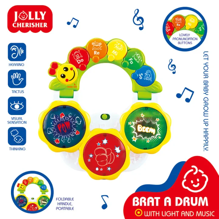Toddlers Musical Drum With Foldable Handle & Lights - Image 4