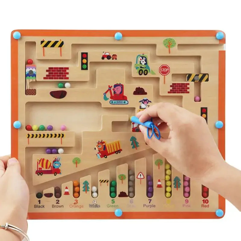 Wooden Magnetic Color Sorting Counter Board - Image 7