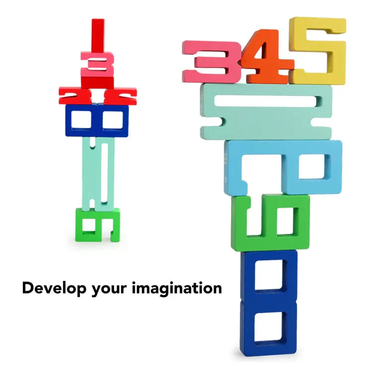 Wooden Montessori Number Blocks For Stacking & Balance - Image 3