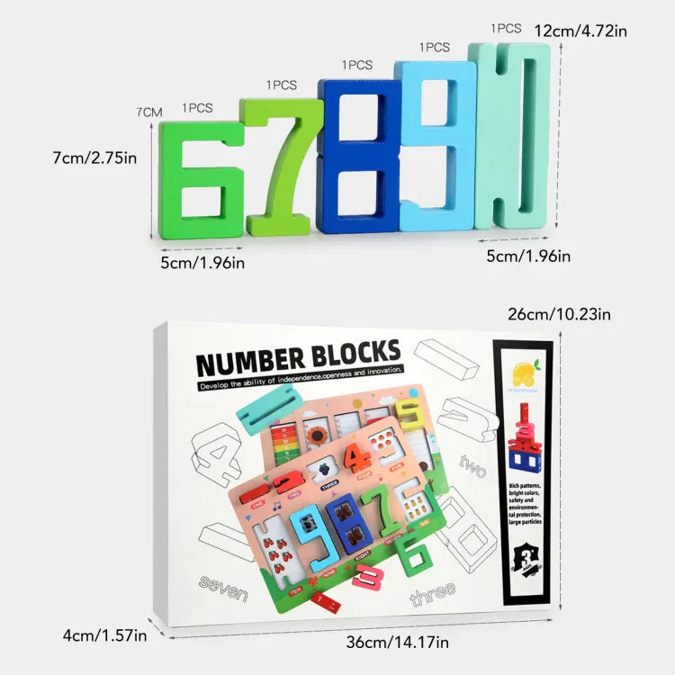 Wooden Montessori Number Blocks For Stacking & Balance - Image 4